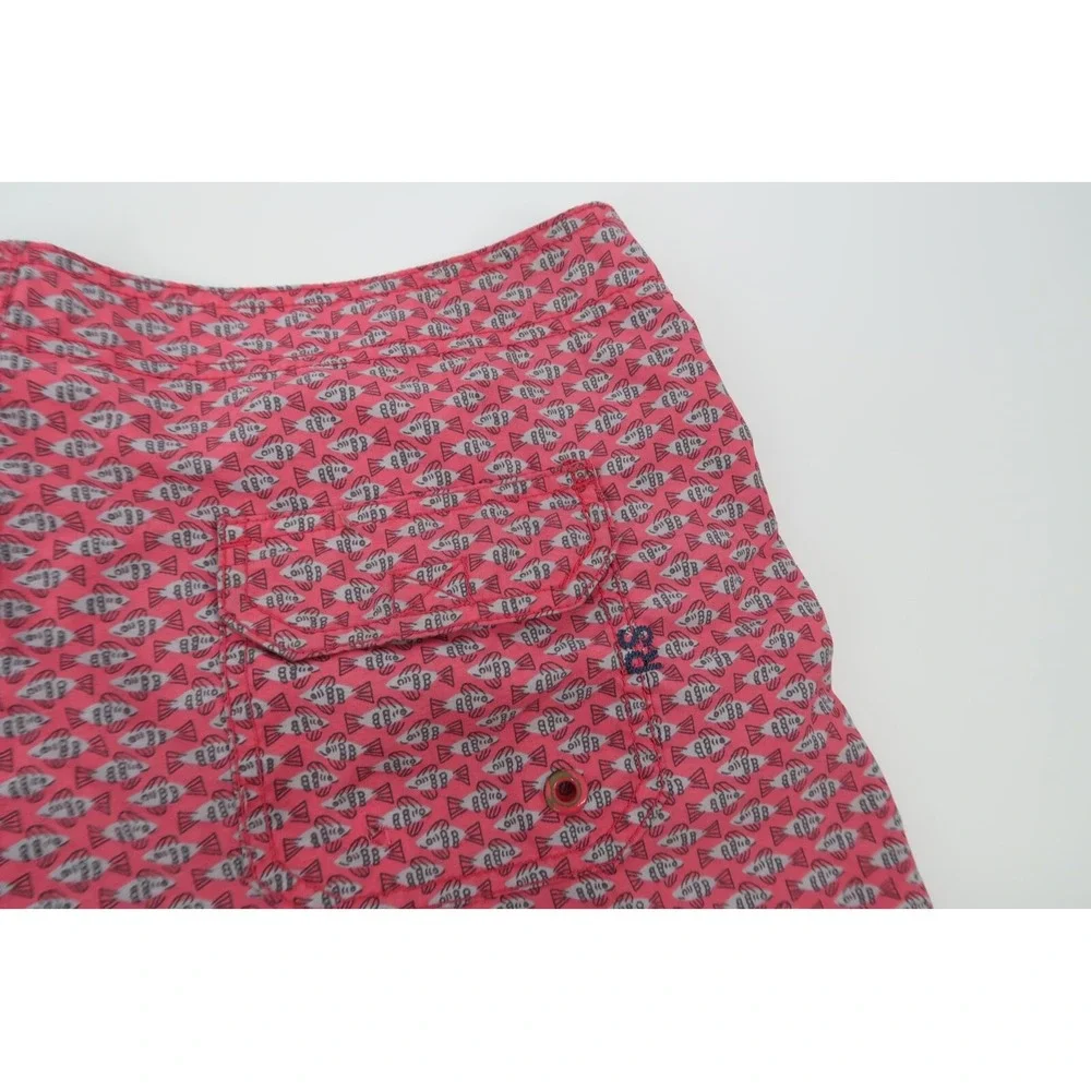 Reyn Spooner Mens‎ 36 Red Fish Print Board Shorts Swim Trunks Unlined